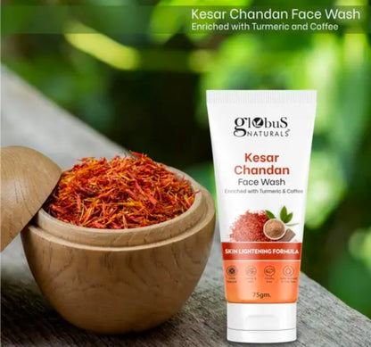 GlOBUS NATURALS Face Wash Combo For All Skin Types,Set For 3 Vitamin C Face Wash,Kesar Chandan Face Wash & Mulberry Face Wash,( 75 gm Each )