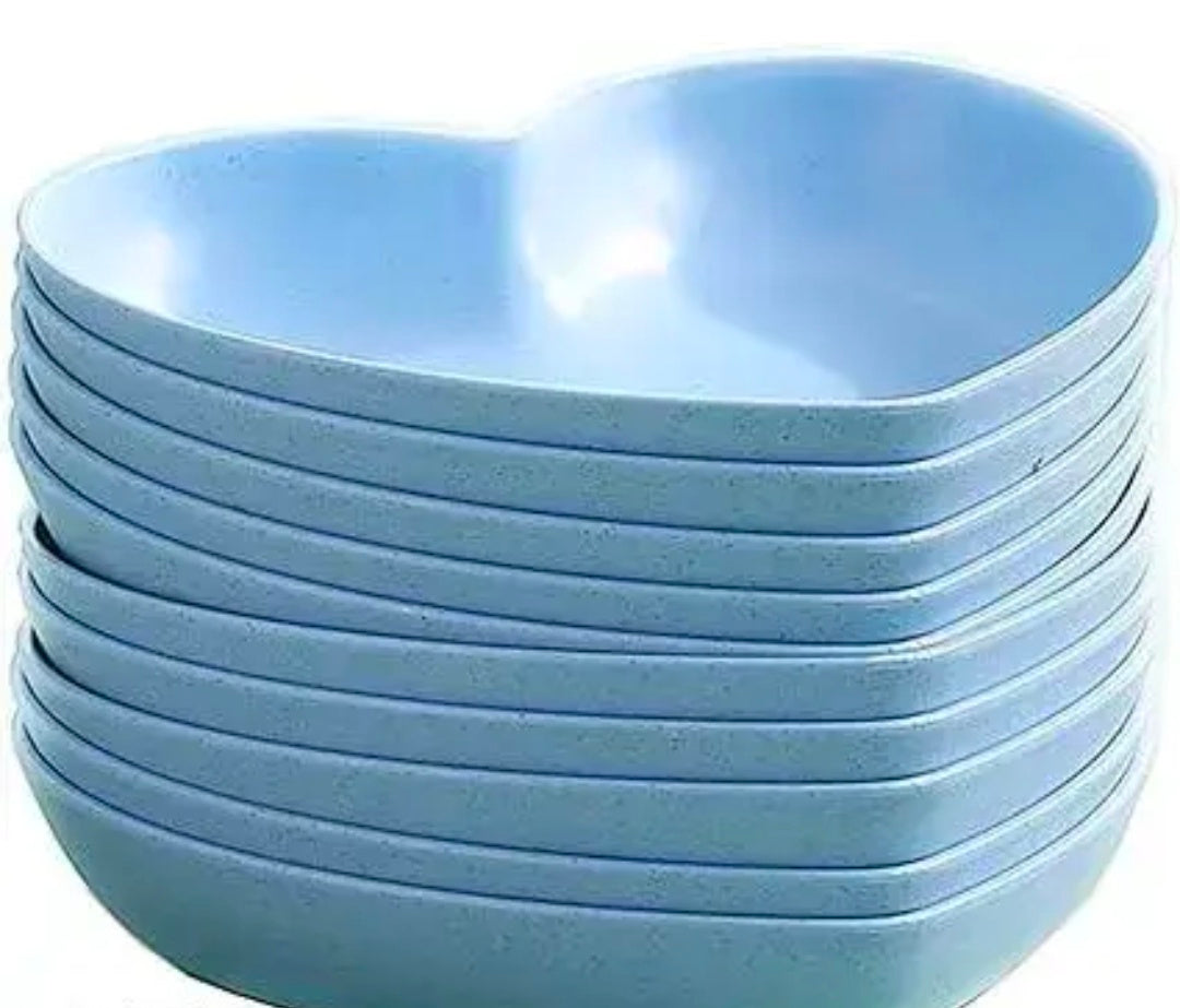 6 Pcs Fruit Plate Food Grade BPA Free Heart-Shaped Desktop Spit Bone Dish Fruit Tray Dessert Plates Fruit Dish Reusable Plate Set Salad Plates Dinner Plates Appetizer Dinner Plates Small Serving Plates Small Plate baby plate snack plate (COLOR - PINK)