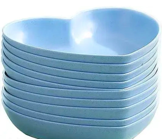6 Pcs Fruit Plate Food Grade BPA Free Heart-Shaped Desktop Spit Bone Dish Fruit Tray Dessert Plates Fruit Dish Reusable Plate Set Salad Plates Dinner Plates Appetizer Dinner Plates Small Serving Plates Small Plate baby plate snack plate (COLOR - PINK)