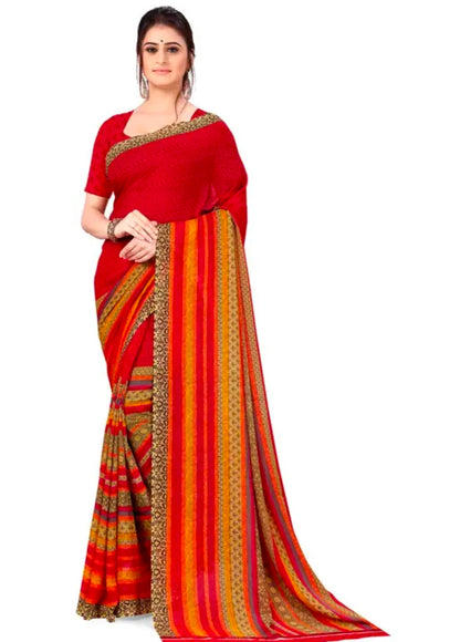 Anand Sarees Printed Georgette Saree with Blouse Piece