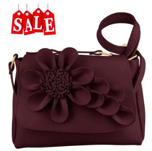 Cute Sling Bag & Handbag | Designer Girls Purse | Handbag with Floral Design, Women's Faux Leather Sling Bag with Floral Applique