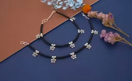 PAIR OF 2 BUTTERFLY ANKLET| Unique and Stylish Oxidized Anklet|PAYAL SILVER PLATED FULL WHITE FANCY ANkLET