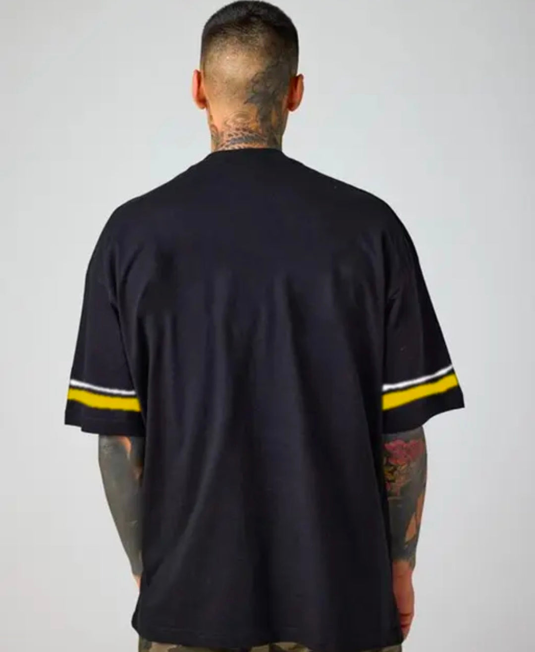 Printed Men Round Neck Black T-Shirt