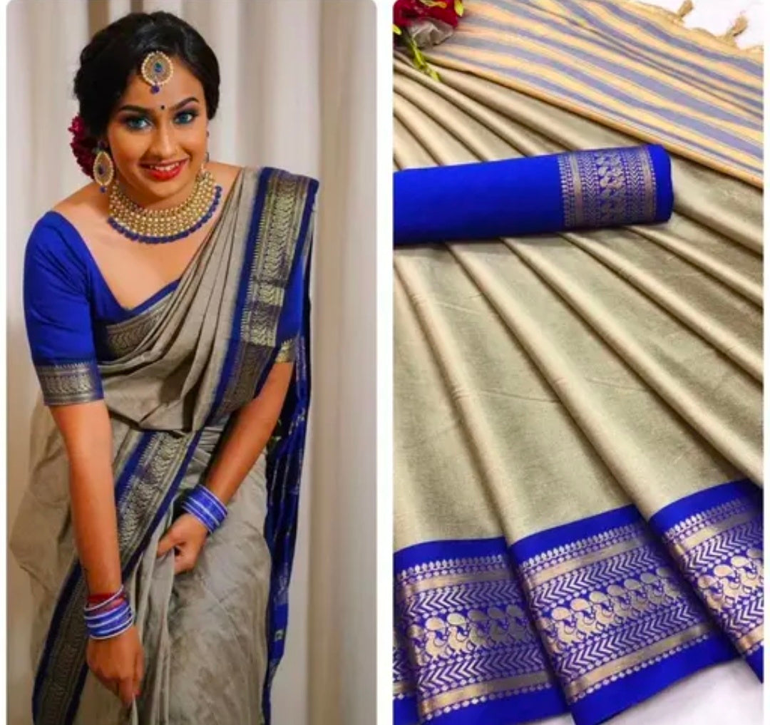 Silk Lemon Yellow Tassels and Latkans Saree With Blouse