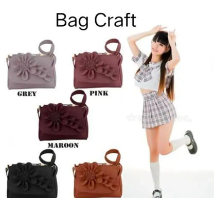 Cute Sling Bag & Handbag | Designer Girls Purse | Handbag with Floral Design, Women's Faux Leather Sling Bag with Floral Applique