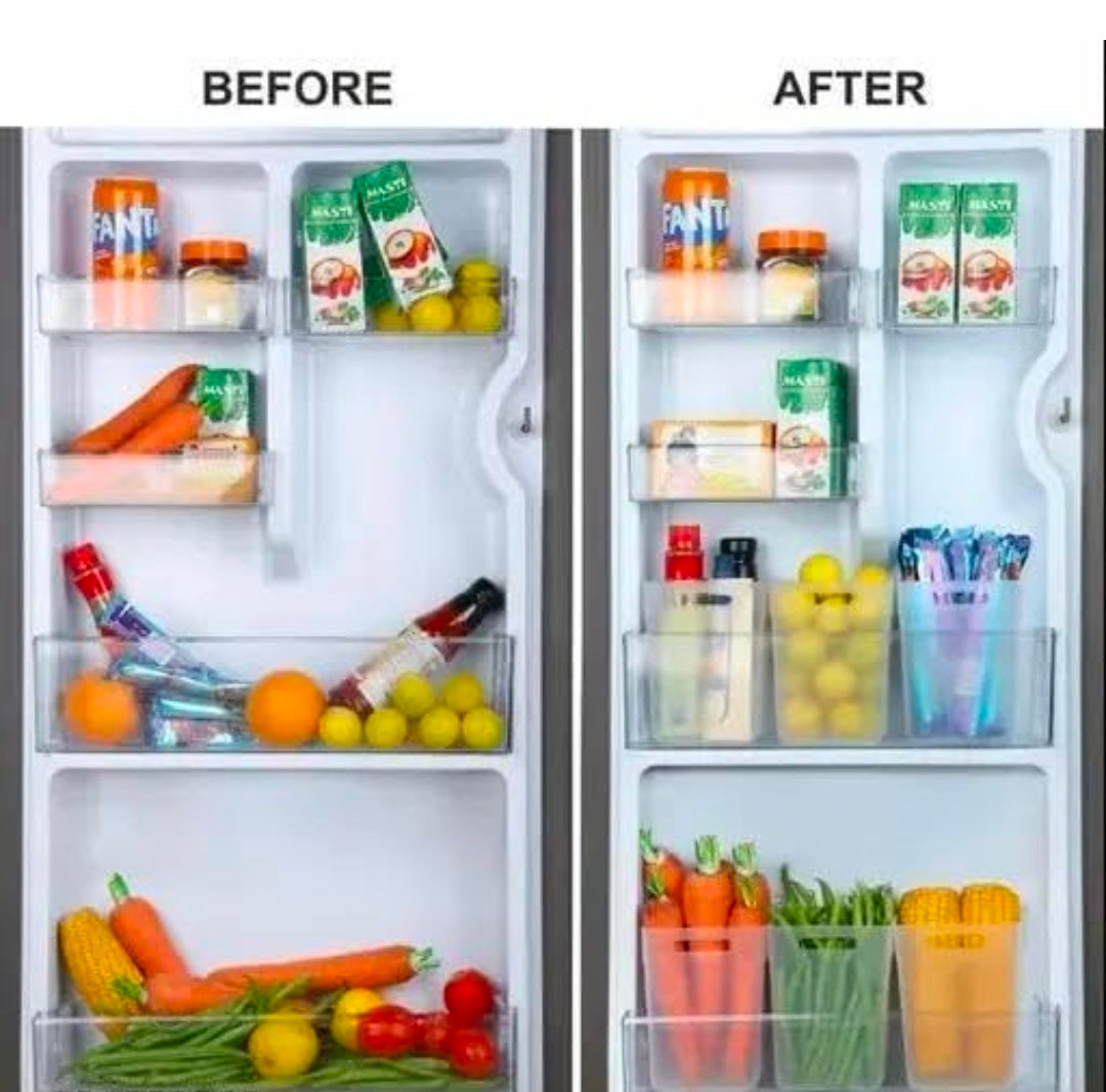 SEIZOEN Multipurpose Transparent Fridge Storage Boxes – Space-Saving Refrigerator Organizer