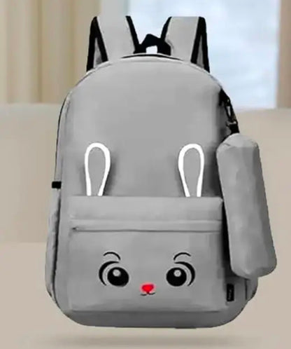 Kausbabi Korean Design Women's & Girls Backpack | Best Waterproof School & College Bag | Gift for GIrls Pack of 1 | Bunny Printed School Bags with Pencil Pouch kids Travel & Gifts Bags