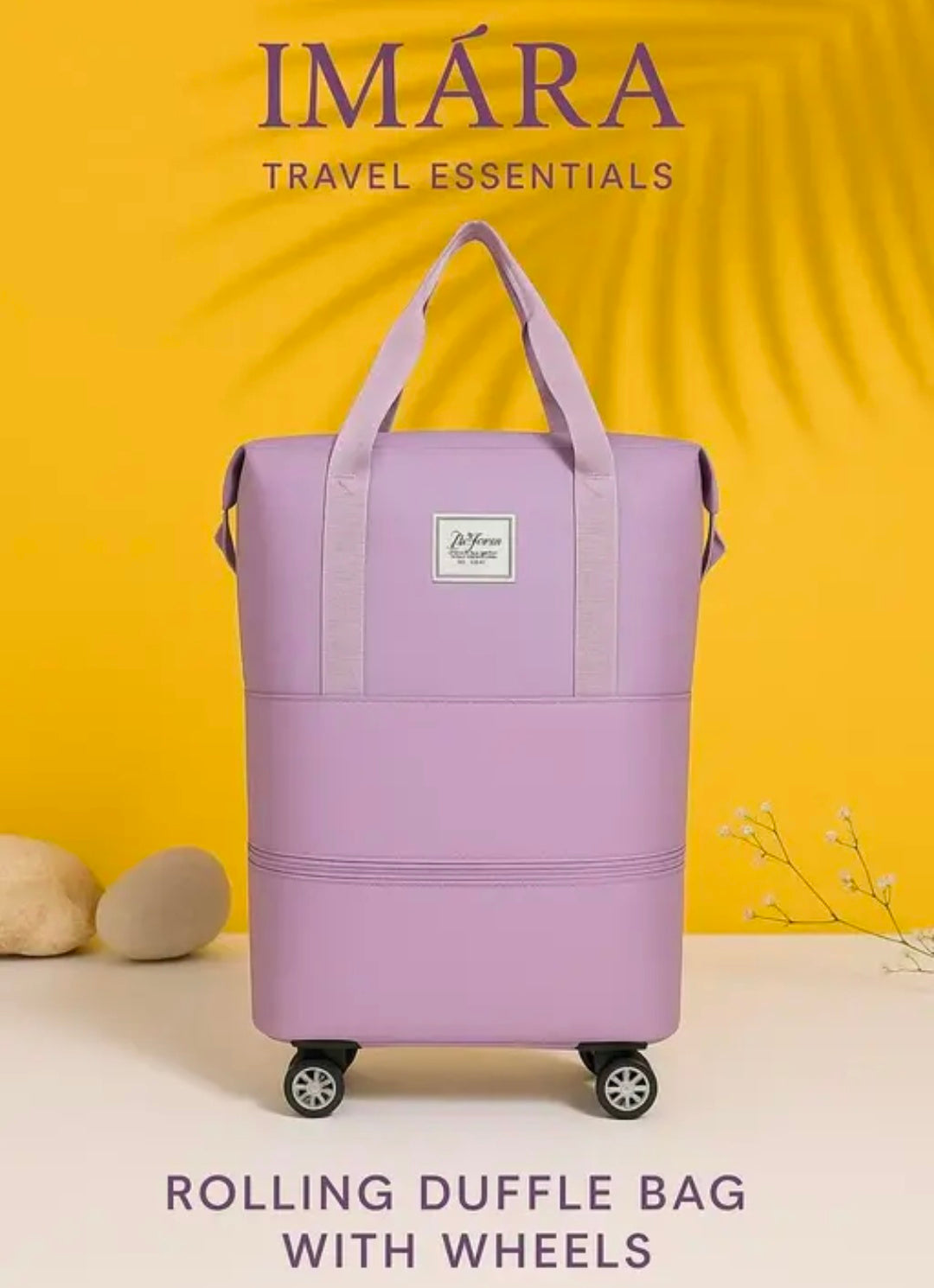 Nylon 61 Cm Travel Duffle Bag With Wheels Expandable Foldable Bag For Travel Waterproof With Rolling Detachable Wheels