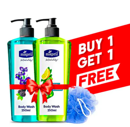 Mapril Body Wash (Shower Gel) Deeply Nourishing for Men & Women Brightening Soft, Smooth Moisturize Skin & Deep Cleansing, Dirt Remover, Oil Control, Glow & Refresh Skin-500ml (250ml Each) Pack of 2
48%
off