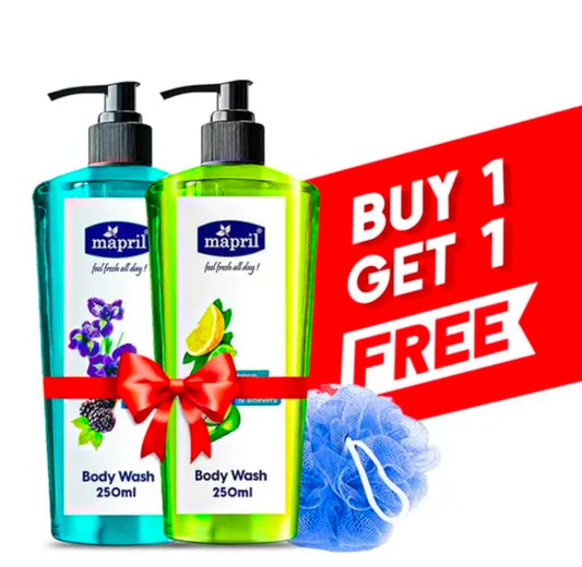 Mapril Body Wash (Shower Gel) Deeply Nourishing for Men & Women Brightening Soft, Smooth Moisturize Skin & Deep Cleansing, Dirt Remover, Oil Control, Glow & Refresh Skin-500ml (250ml Each) Pack of 2
48%
off