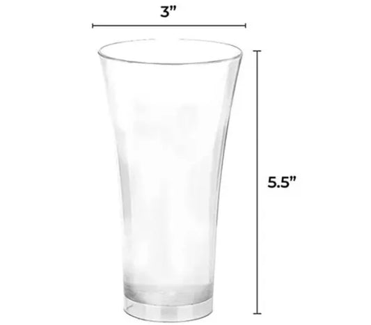 6 Pcs Round Long Unbreakable Transparent BPA Free Food Grade Plastic Fiber Drinking Water Glass Set, Juice Glass, Cocktail, Lassi, Soda, Milkshake, Beer Glass, Wine Glass Set