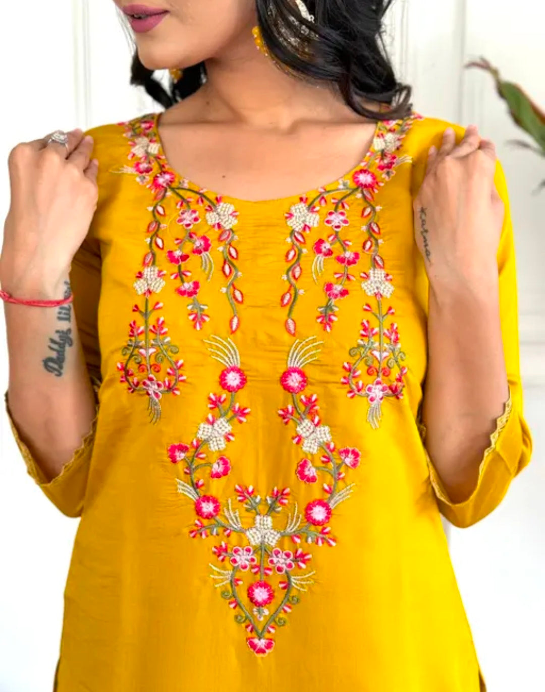 Women's Embroidered Yellow Kurta and Pant with Dupatta Set |elegant kurta set | festive attire for women | embroidered kurta with dupatta | traditional wedding outfit | comfortable ethnic wear | Yellow Suit |