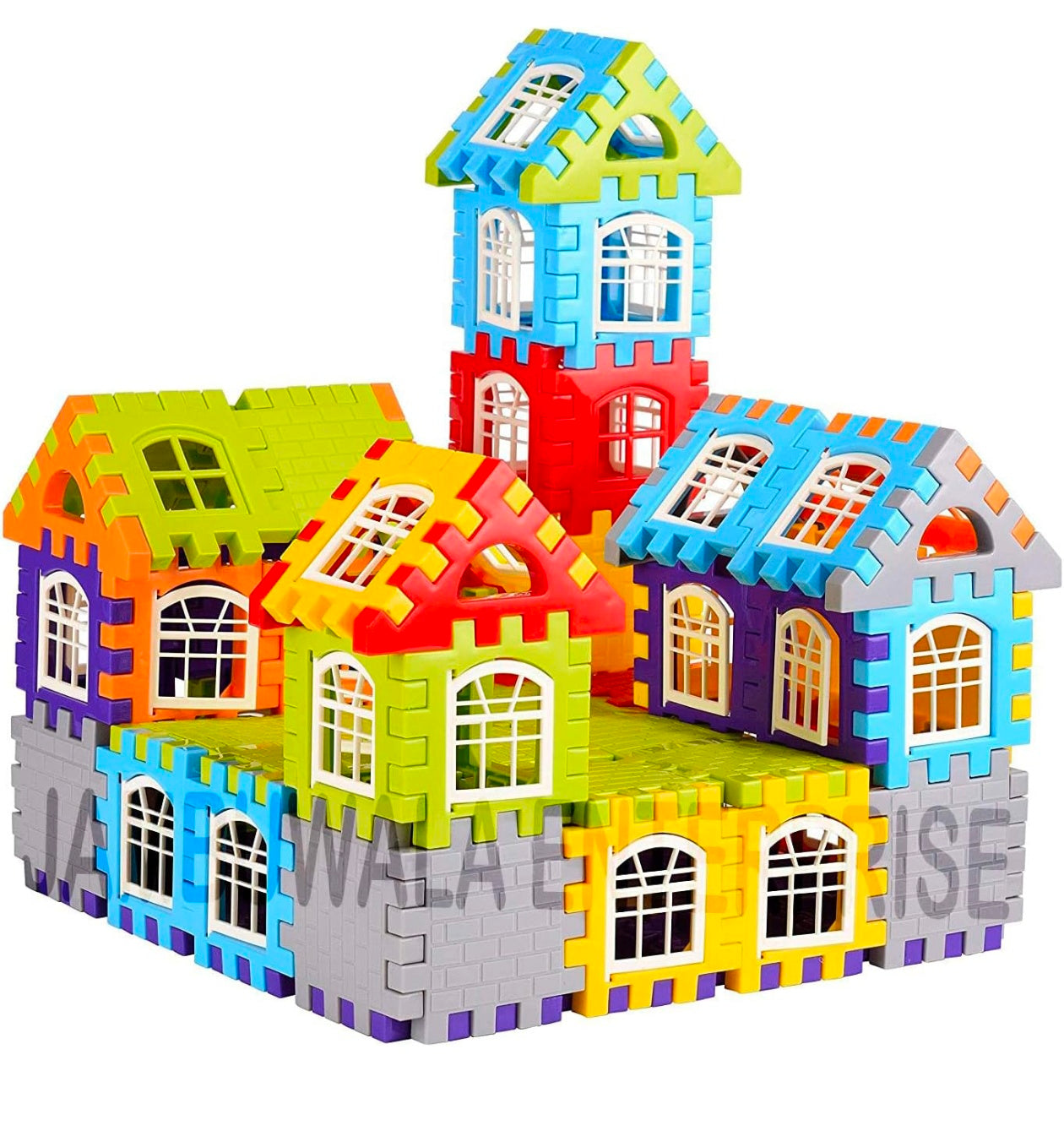 Blocks Game My Happy House 72 Pcs Toy Building Blocks with Attractive Windows and Smooth Edges Building Blocks for Kids, Block Game for Kids,Boys,Girls,Childrens