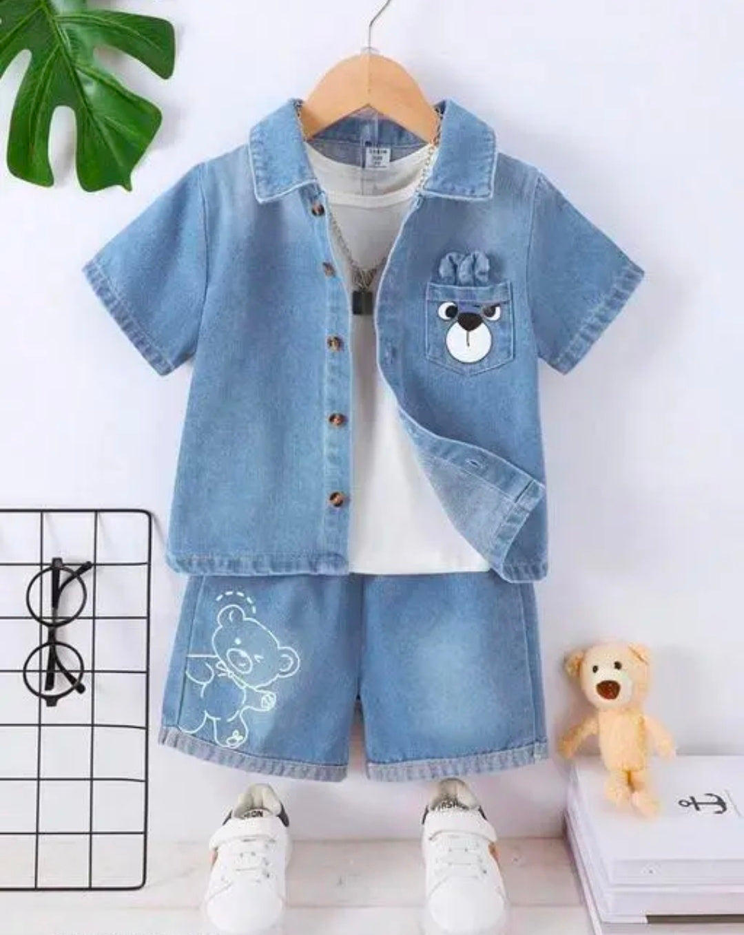 2ps new summer denim kids clothing sets for all season