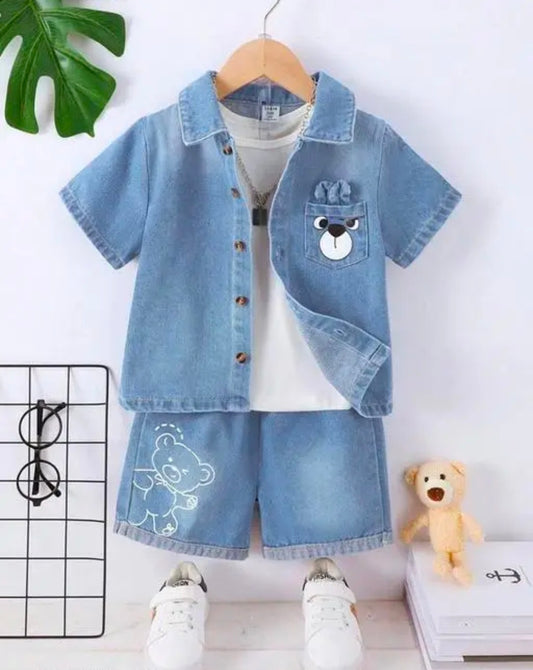 2ps new summer denim kids clothing sets for all season