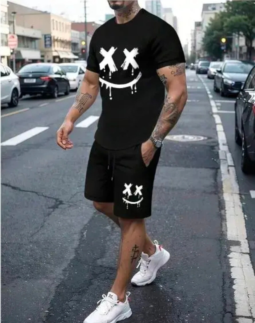 XX smiley cord set black