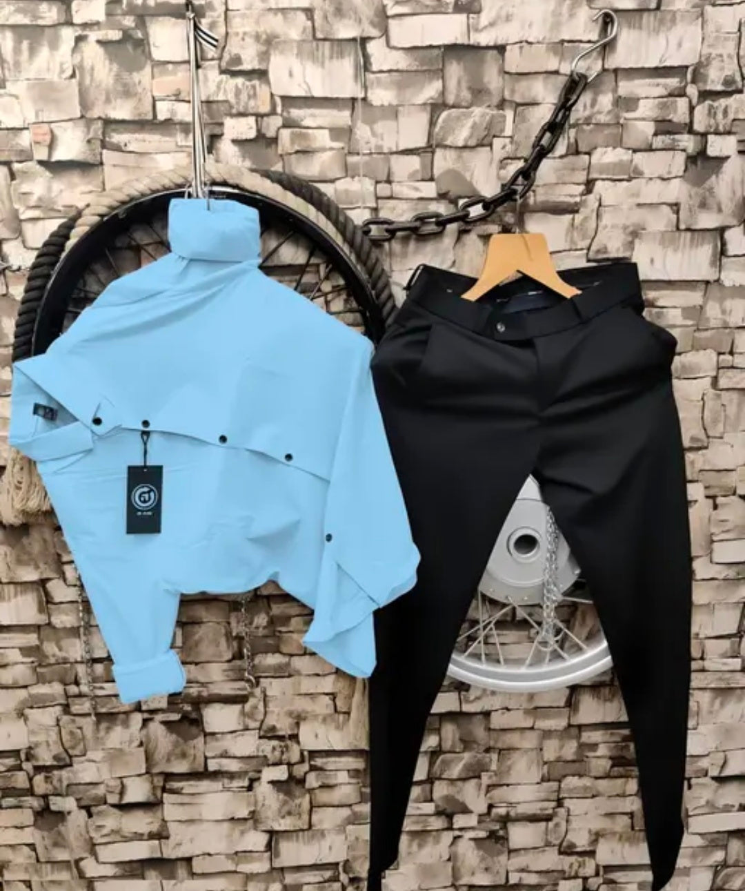 Mans Stylish Shirt Pent Pair trouser lowers uppers cotton shirt Men Regular Fit Solid Curved Collar Casual Shirt