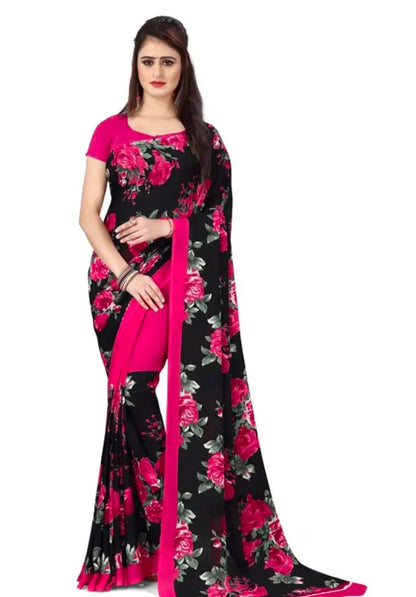 Anand Sarees Printed Georgette Saree with Blouse Piece