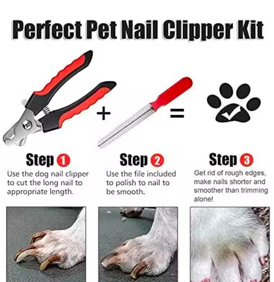 FOURESTA Durable Large Size Dog/Cat Nail Filer Scissor Nail Clipper