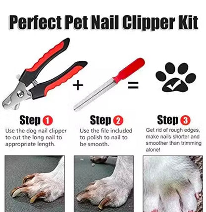 FOURESTA Durable Large Size Dog/Cat Nail Filer Scissor Nail Clipper
