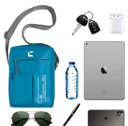 Le Corpus Polyester Stylish Small Size Padded Sling Cross Body Travel and Office Messenger Side Bag with Multi-Pocket Zip Closure For Men and Women