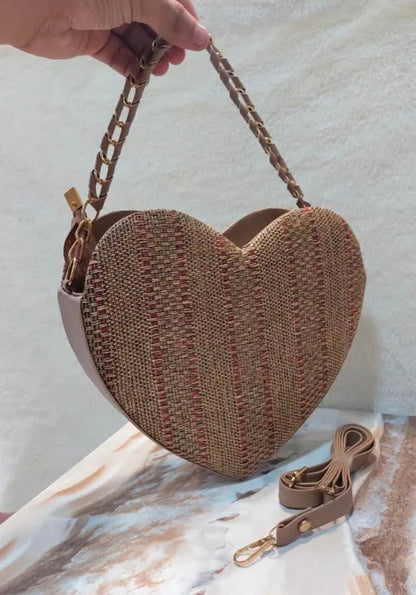 Heart Shaped Sling Bag For Women & Girls With Shoulder Belt