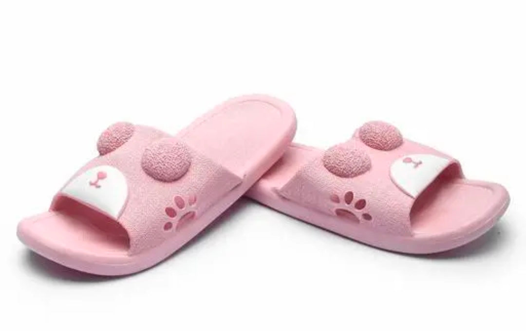 Women's Home Flip - Flops & Slippers Summer Indoor Bath Couple Bathroom Cute Teddy Flip Flops ,Daily Wear , Casual Wear