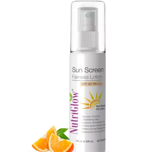 NutriGlow Sunscreen Body Lotion SPF 40 & PA+++, Sunscreen for combination skin, Non Greasy with Broad Spectrum, UVA & UVB Rays Protection, All Skin Types, (120ml)
100+ bought in past month