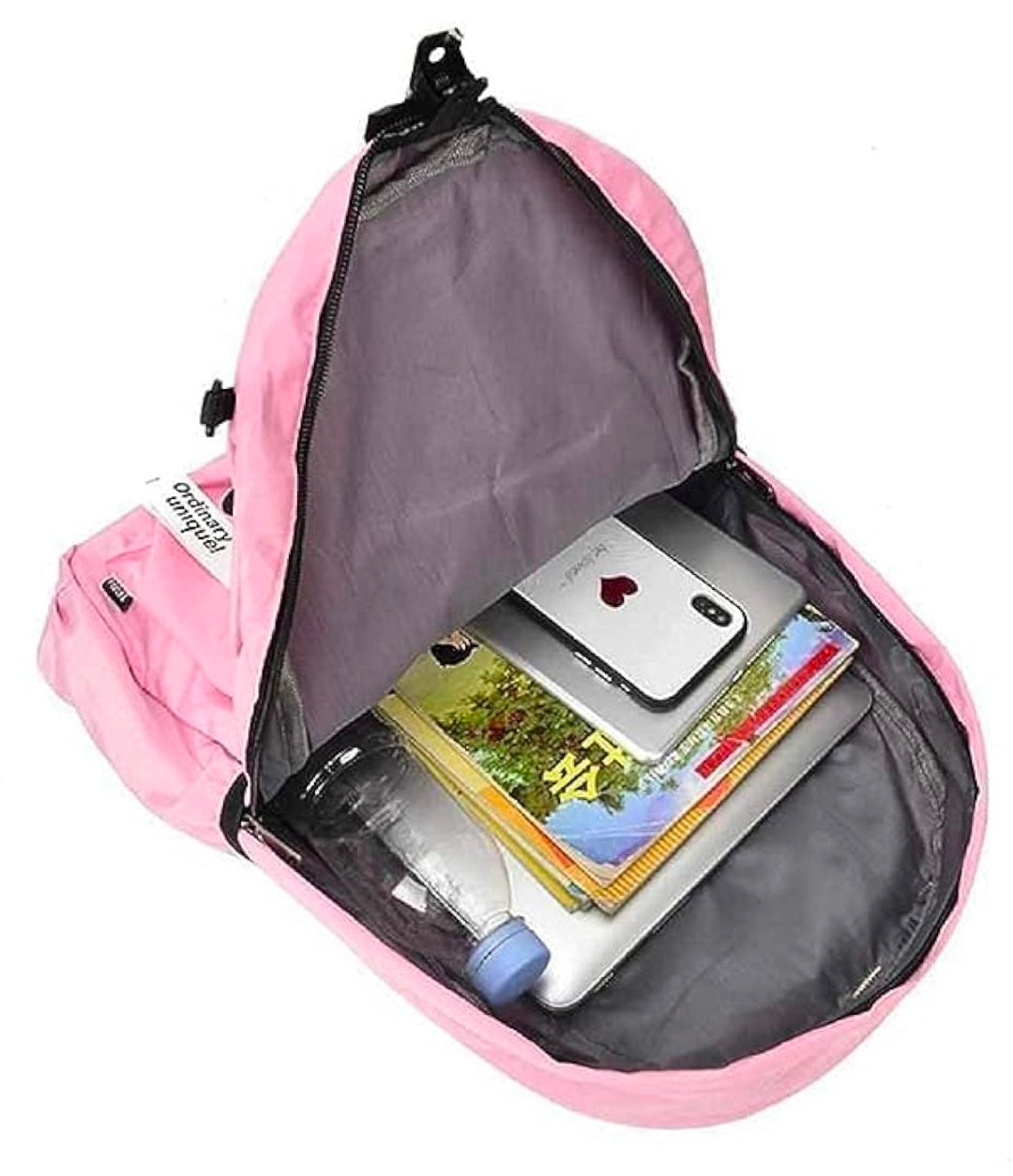 Kausbabi Korean Design Women's & Girls Backpack | Best Waterproof School & College Bag | Gift for GIrls Pack of 1 | Bunny Printed School Bags with Pencil Pouch kids Travel & Gifts Bags