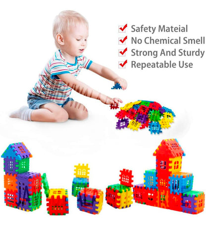 Blocks Game My Happy House 72 Pcs Toy Building Blocks with Attractive Windows and Smooth Edges Building Blocks for Kids, Block Game for Kids,Boys,Girls,Childrens
