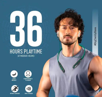 UBON U Series Newly Launched Wireless Neckband , Blutooth 36 Hours Playback ,Type C - Fast Charging , Magnetic Earbuds ,Auto pairing,Sporty design , Comfortable fit,220 Hours Standby Time ( Green )