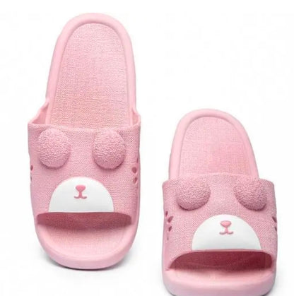 Women's Home Flip - Flops & Slippers Summer Indoor Bath Couple Bathroom Cute Teddy Flip Flops ,Daily Wear , Casual Wear