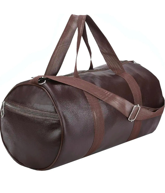 20L Leather Trendy & Classic Duffle Gym Bag for Men & Women Leather Gym Bag with Shoulder Strap Sports Bag Yoga & Travel Bag for Boys & Girls Duffle Bag & Travelling Bag Outdoor (Brown)