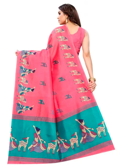 Silk Yellow Tassels and Latkans Saree With Blouse