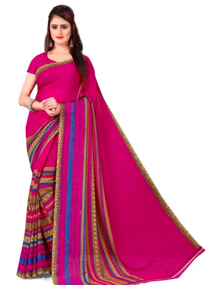 Anand Sarees Printed Georgette Saree with Blouse Piece