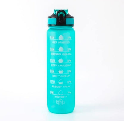 REFULGIX 1L Motivational Sipper Water Bottle with Straw & Time Marker | Leakproof BPA-Free Plastic Sports Bottle for Gym, Office, School, Home & Outdoor (Assorted)
