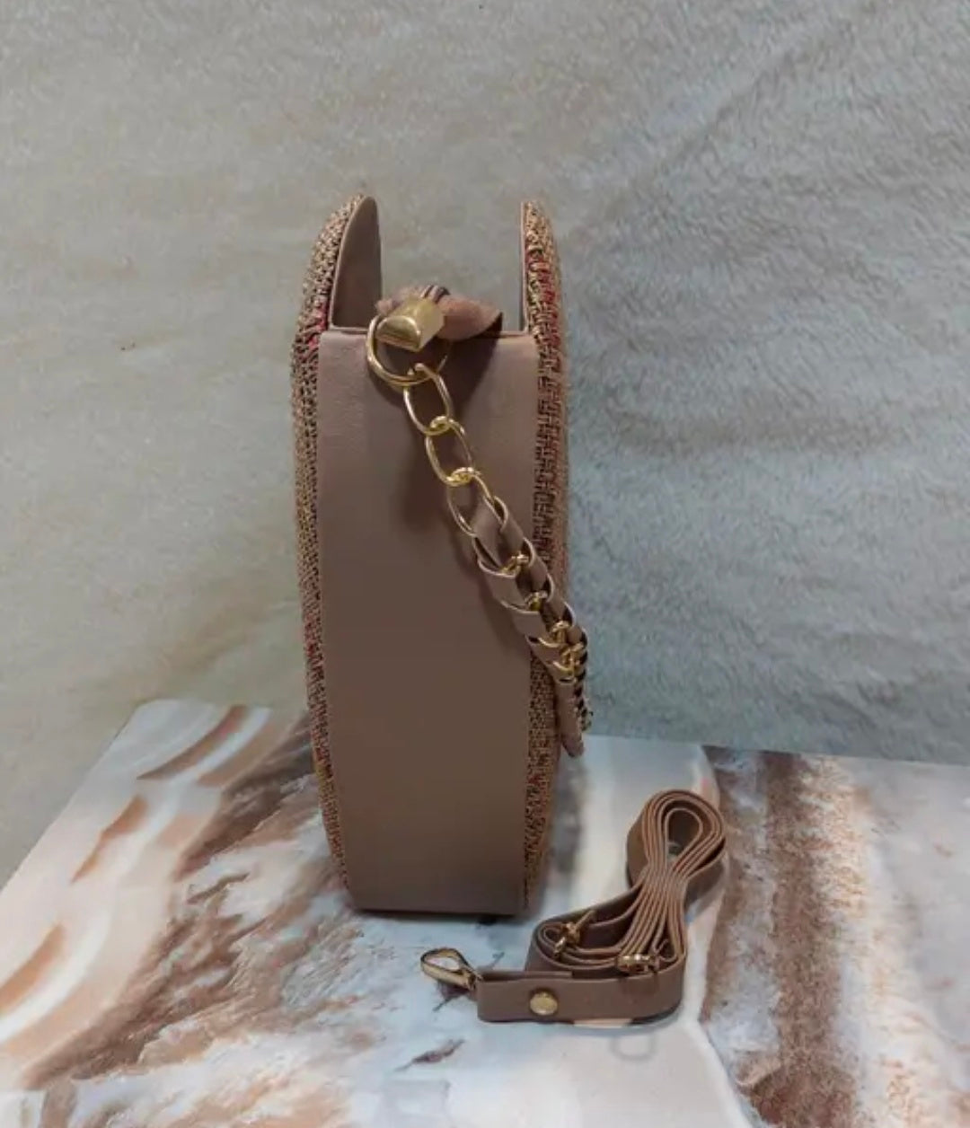 Heart Shaped Sling Bag For Women & Girls With Shoulder Belt