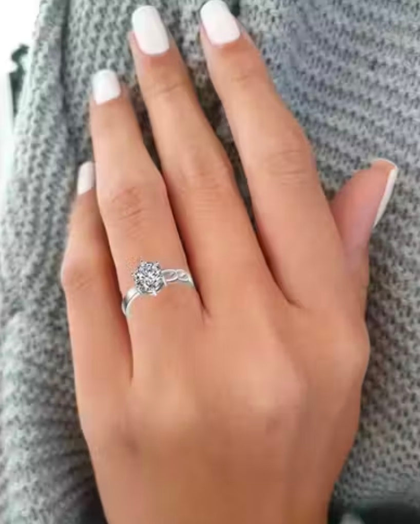 CZ Jewellery Combo of 4 Graceful Rhodium Plated Adjustable Finger Rings Design for Girls and Women