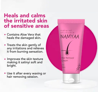 Namyaa Hair Removal Cream for Intimate Skin women 60gm
 For Intimate Skin With after wex soothing serum with vitamin C cream 15gm|