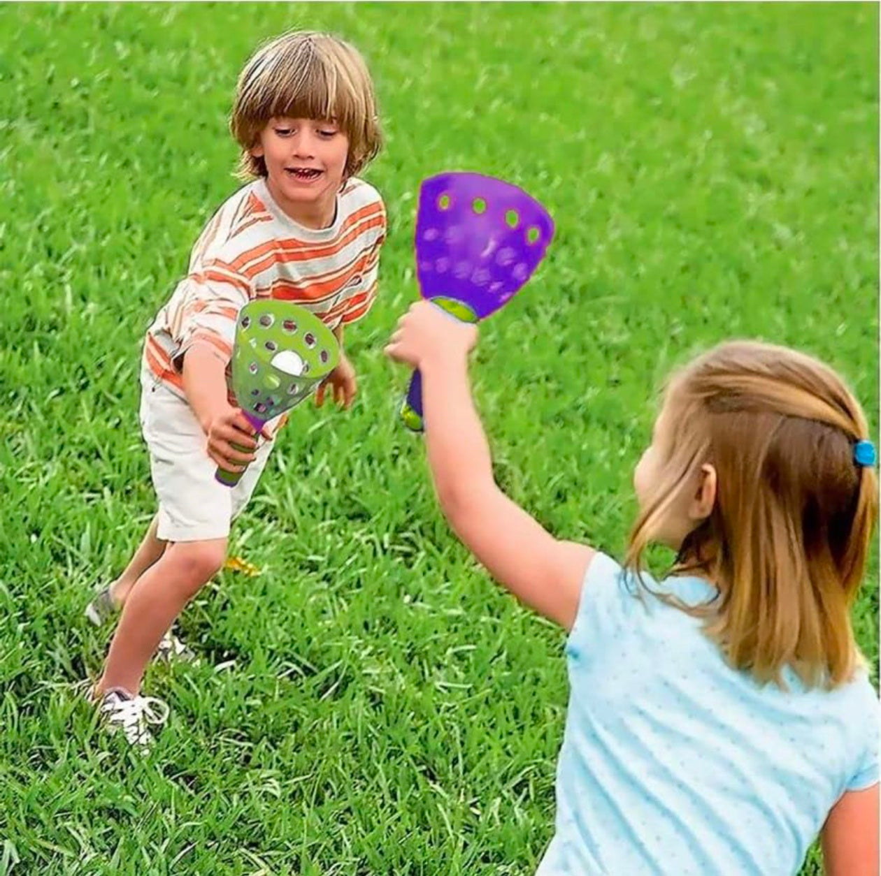Click and Catch Twin Ball Launcher Game with 3 Balls Indoor Outdoor Toy Set, Pop & Catch Ball Play Fun Boys & Girls